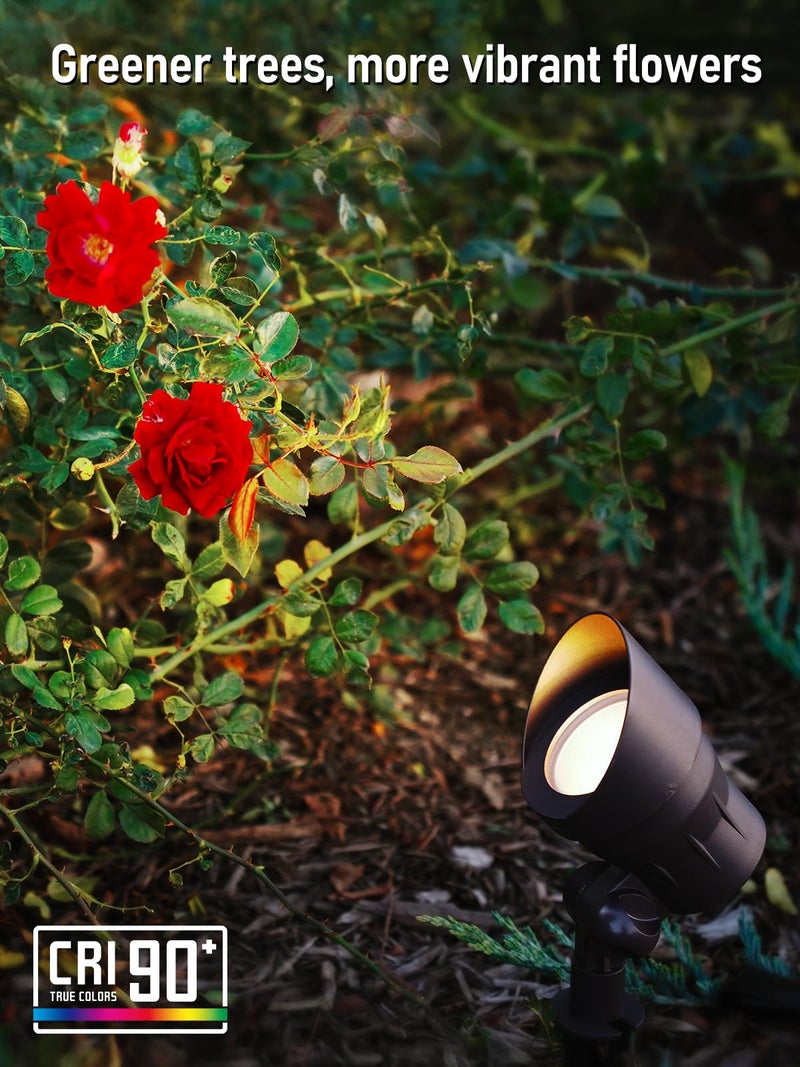 LEONLITE Low Voltage LED Landscape Spotlight, 4W 12V Pathway Lights Outdoor, CRI90, Aluminum Spot Lights for Garden, ETL Listed, IP65 Waterproof, 3000K Warm White, Oil Rubbed Bronze, Pack of 6 - Image 5